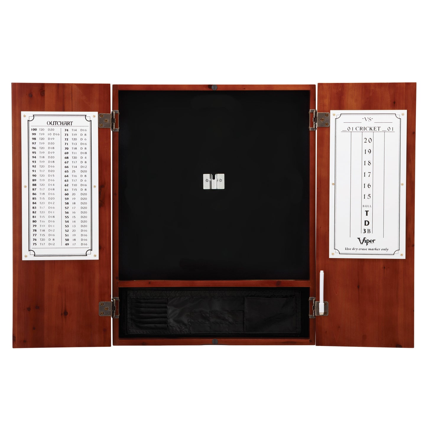 GLD Viper Metropolitan Steel Tip Dartboard Cabinet, Viper Razorback Sisal Dartboard, Viper Underground Raven Steel Tip Darts 25 Grams, and Viper Vinyl Dart Mat